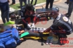 ARIQUEMES: Motociclista &eacute; socorrida pelo SAMU com suspeita de fratura na Av. Cana&atilde;