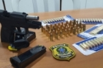 Em Porto Velho/RO PRF apreende duas armas de fogo e noventa e cinco muni&ccedil;&otilde;es