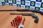 Em Ariquemes/RO PRF apreende duas armas de fogo e dezessete muni&ccedil;&otilde;es