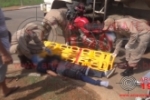 ARIQUEMES: Motociclista fica ferido ap&oacute;s colis&atilde;o com caminh&atilde;o na Av. Hugo Frey