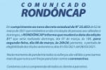 ROND&Ocirc;NCAP: Comunicado sobre altera&ccedil;&atilde;o da data do Sorteio 