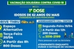 Vacina&ccedil;&atilde;o Solid&aacute;ria contra Covid&ndash;19 &ndash; 1° Dose para idosos de 62 anos ou mais e 2° Dose  