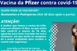 Vacina da Pfizer contra COVID&ndash;19 para gestantes e pu&eacute;rperas (at&eacute; 45 dias ap&oacute;s o parto) &ndash; Confira 