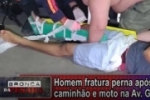 ARIQUEMES: Rapaz sofre fratura ap&oacute;s colis&atilde;o de moto com caminh&atilde;o no Setor 06 &ndash; V&iacute;deo
