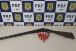 Em Vilhena/RO, PRF apreende espingarda e muni&ccedil;&otilde;es