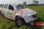 ARIQUEMES: Pick Up capota ap&oacute;s abalroar com moto na BR&ndash;364