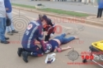 ARIQUEMES: Motociclista fica ferida ap&oacute;s cair de moto na Avenida Tancredo Neves