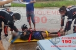ARIQUEMES: Motociclista fica ferida ap&oacute;s colis&atilde;o lateral entre carro na Avenida Tucano