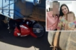 N&Atilde;O RESISTIU: Comerci&aacute;ria morre ap&oacute;s motocicleta parar embaixo de caminh&atilde;o