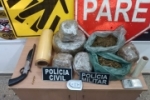 MACHADINHO: POL&Iacute;CIA CIVIL ABORDA T&Aacute;XI E PRENDE MULHER QUE TRANSPORTAVA QUASE 03 KG DE MACONHA