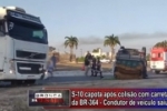 ARIQUEMES: Caminhonete carregada &eacute; atingida por carreta e tomba no trevo a BR&ndash;364 com BR&ndash;421 &ndash; V&iacute;deo