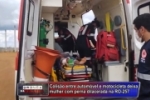 Colis&atilde;o entre autom&oacute;vel e motocicleta deixa mulher com perna dilacerada na RO 257 em Ariquemes &ndash; V&iacute;deo