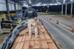 Em Ariquemes/RO, PRF identifica transporte irregular de madeira