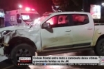 Ariquemes: Colis&atilde;o entre moto e caminhonete deixa tr&ecirc;s  pessoas feridas &ndash; Rapaz em estado grave &ndash; V&iacute;deo