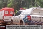 Pe&atilde;o de fazenda &eacute; alvejado com 5 tiros na LC 55 &ndash; V&iacute;tima foi baleada pelas costas &ndash; V&iacute;deo