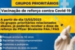 A Secretaria Municipal de Sa&uacute;de &ndash; SEMSAU recebeu 3.174 doses da vacina contra COVID&ndash;19 Pfizer Bivalente BA4/BA5
