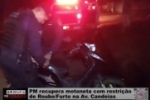 PM recupera motoneta com restri&ccedil;&atilde;o de roubo na Av. Candeias &ndash; V&iacute;deo 