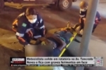 Motociclista colide em rotat&oacute;ria na Av Tancredo Neves e fica com graves ferimentos em face &ndash; V&Iacute;DEO
