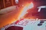 INC&Ecirc;NDIO: Viatura da pol&iacute;cia &eacute; alvo de ataque criminoso na Central de Flagrantes