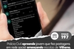 PCRO N&Atilde;O PARA! Pol&iacute;cia Civil realiza nova opera&ccedil;&atilde;o no dia 12/04 e apreende jovem que fez postagens em redes sociais amea&ccedil;ando escolas de Vilhena