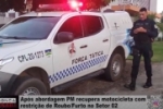Ap&oacute;s abordagem PM recupera motocicleta com restri&ccedil;&atilde;o de roubo no Setor 02 &ndash; V&iacute;deo