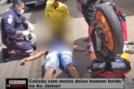 Colis&atilde;o com motos deixa homem ferido na Av. Jamari &ndash; V&iacute;deo