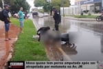 Idosa quase tem perna amputada ap&oacute;s ser atropelada por motoneta na Av. JK &ndash; V&iacute;deo