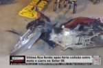 V&iacute;tima fica ferida ap&oacute;s forte colis&atilde;o entre moto e carro no Setor 06 &ndash; V&Iacute;DEO