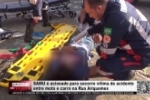 SAMU &eacute; acionado para socorre v&iacute;tima de acidente entre moto e carro na Rua Ariquemes &ndash; V&Iacute;DEO