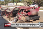Condutor de Uno tem ve&iacute;culo completamente destru&iacute;do ap&oacute;s ser colidido por caminhonete na Av.Candeias &ndash; V&iacute;deo