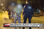 Dois elementos s&atilde;o presos em flagrante furtando ba&uacute; de motoneta no Setor 02 &ndash; V&iacute;deo