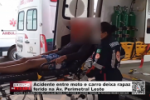 Acidente entre moto e carro deixa rapaz ferido na Av. Perimetral Leste &ndash; V&iacute;deo