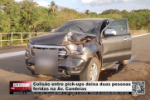 Colis&atilde;o entre pick ups deixa duas pessoas feridas na Av. Candeias &ndash; V&iacute;deo