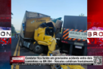 Condutor fica ferido em grav&iacute;ssimo acidente entre dois caminh&otilde;es na BR&ndash;364 &ndash; Ve&iacute;culos colidiram frontalmente &ndash; V&iacute;deo