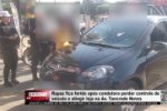 Rapaz fica ferido ap&oacute;s condutora perder controle de ve&iacute;culo e atingir loja na Av. Tancredo Neves &ndash; V&iacute;deo
