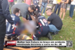 Mulher tem fratura no bra&ccedil;o em acidente envolvendo bicicleta e carro na Av JK &ndash; V&iacute;deo