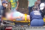 Mulher gr&aacute;vida fica ferida em colis&atilde;o entre moto e carro no Setor 02 &ndash; V&iacute;deo