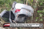 Carro sai da pista e cai em ribanceira ap&oacute;s colidir com caminh&atilde;o na BR&ndash;364 &ndash; V&iacute;deo