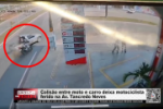 Colis&atilde;o entre moto e carro deixa motociclista ferido na Av. Tancredo Neves &ndash; V&iacute;deo