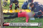 SAMU socorre motociclista que colidi em &aacute;rvore na Av Rio Branco do Setor Jorge Teixeira &ndash; V&iacute;deo