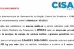 Nota de esclarecimento do CISAN Ariquemes 