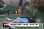 Colis&atilde;o entre moto e carro deixa 2 pessoas feridas na Av. JK &ndash; V&iacute;deo