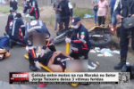 Colis&atilde;o entre motos na rua Marab&aacute; no Setor Jorge Teixeira deixa 3 v&iacute;timas feridas &ndash; V&iacute;deo