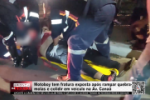 Motoboy tem fratura exposta ap&oacute;s rampar quebra molas e colidir em ve&iacute;culo na Av. Cana&atilde; &ndash; V&iacute;deo
