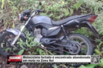Motocicleta furtada &eacute; encontrada abandonada em mata no Zona Sul &ndash; V&iacute;deo