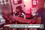 SUSTO: 3 pessoas saem feridas ap&oacute;s ve&iacute;culo capotar no travess&atilde;o B&ndash;40 &ndash; V&iacute;deo
