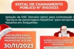 FUNCET abre Chamamento P&uacute;blico para a contrata&ccedil;&atilde;o de “Servi&ccedil;os de personagens Natalinos
