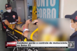 Condutor perde o controle de motocicleta no Setor 03 &ndash; V&iacute;deo