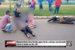 Motociclista fica ferida ap&oacute;s forte colis&atilde;o envolvendo carro e moto na Av. JK &ndash; V&iacute;deo