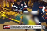 Ciclista perde a consci&ecirc;ncia ap&oacute;s se envolver em colis&atilde;o com motocicleta no Setor 08 &ndash; V&iacute;deo